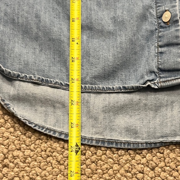 LOFT Light Blue Denim/Chambray Button Down Shirt - Picture 11 of 14